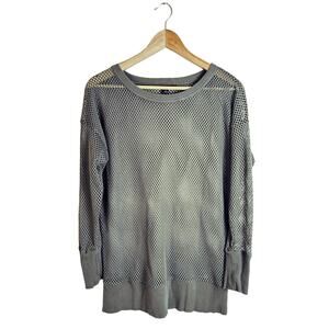 Banana Republic Fishnet Olive Green Long Sleeve Shirt Women’s Small 80s Punk Y2K